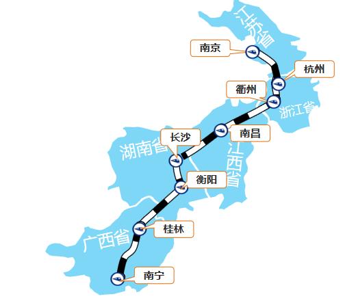 南京—南寧線高鐵列車廣告