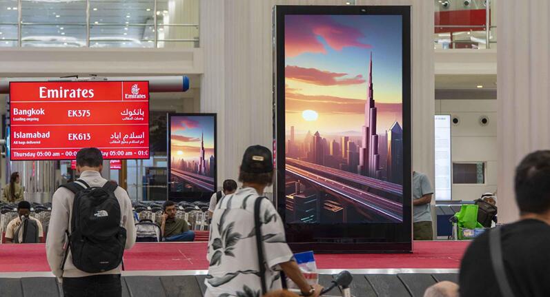 迪拜國際機(jī)場到達(dá)廣告